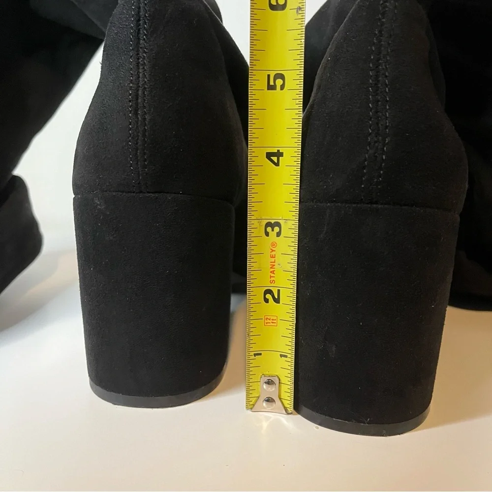 Slayer Suede Over the Knee Soft Block Heel Tie Top Boots Size 11 in black‎